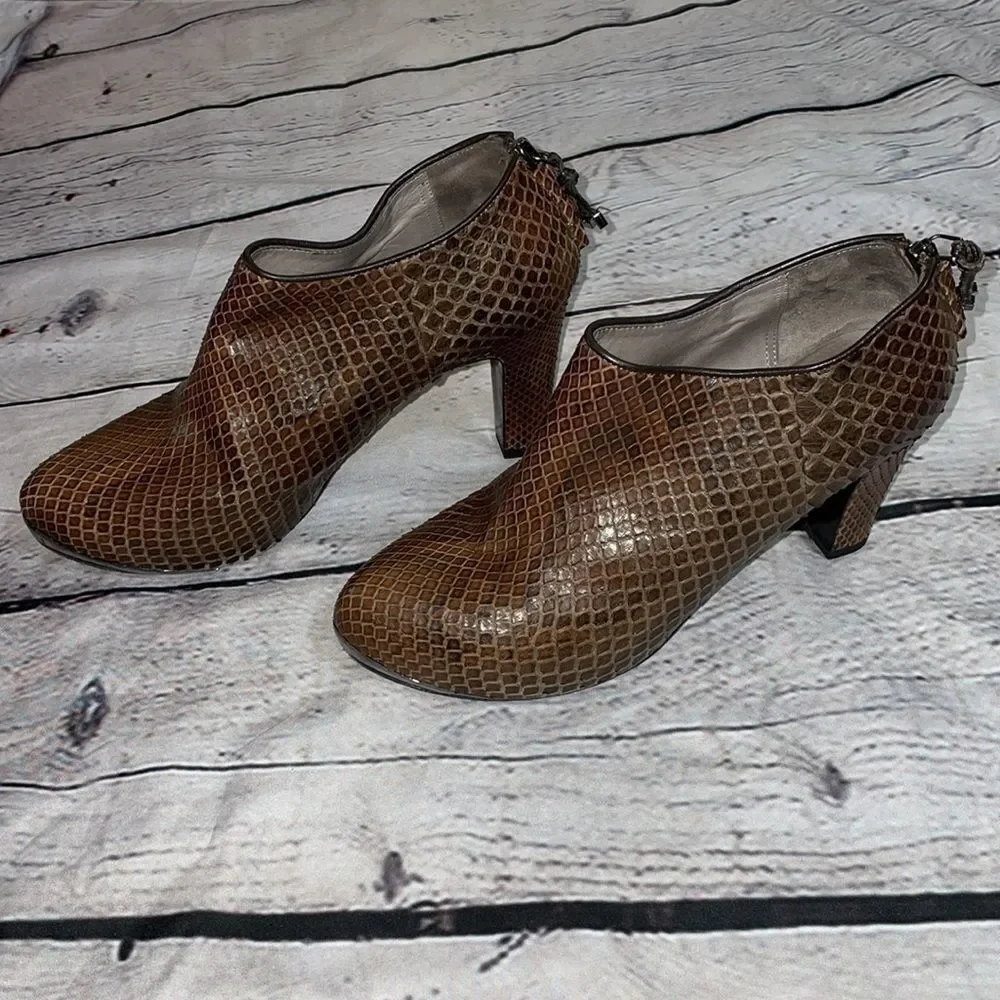Brown Devi Kroell Snakeskin Booties - Picture 5 of 12